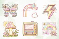 Retro Groovy Sublimation Clipart Product Image 3