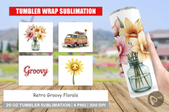 Retro Groovy Florals Tumbler Product Image 1