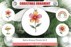 Retro Groovy Florals Ornament Product Image 1