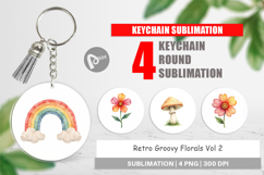 Retro Groovy Florals Keychain Product Image 1