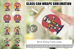 Glass Can Retro Funny Llama Product Image 1