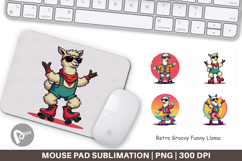 Mouse Pad Retro Funny Llama Product Image 1