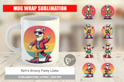 Mug Wrap Retro Funny Llama Product Image 1