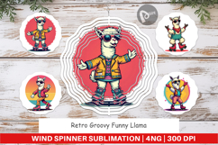 Wind Spinner Retro Funny Llama Product Image 1