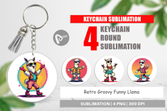 Keychain Retro Funny Llama Product Image 1