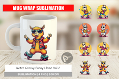 Mug Wrap Retro Funny Llama Product Image 1
