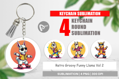 Keychain Retro Funny Llama Product Image 1