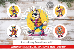 Wind Spinner Retro Funny Llama Product Image 1