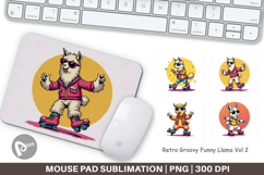 Mouse Pad Retro Funny Llama Product Image 1