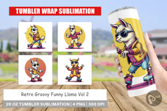 Tumbler Retro Funny Llama Product Image 1