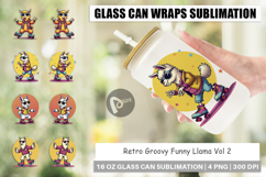 Glass Can Retro Funny Llama Product Image 1