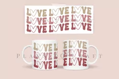 retro groovy love coffee glass wrap svg glass mug svg presized for 11oz and 15oz glass ready to cut and sublimation files