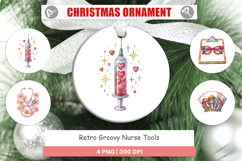 Retro Groovy Nurse Tools Ornament Product Image 1