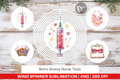Retro Groovy Nurse Tools Wind Spinner Product Image 1