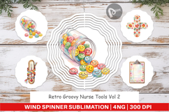 Retro Groovy Nurse Tools Wind Spinner Product Image 1
