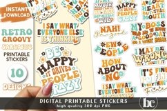 Sarcastic Retro Stickers | Funny Groovy Stickers Bundle Product Image 2