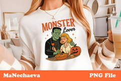 Monster Lover Retro Clipart | Halloween Sublimation Product Image 1