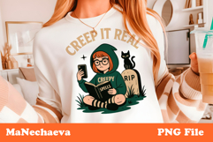 Creep It Real Halloween Clipart | Spooky Girl PNG Product Image 1