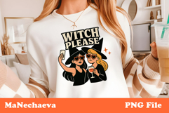 Funny Retro Halloween Clipart | Witch Friends Sublimation Product Image 1