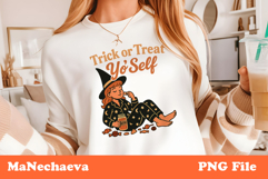 Trick or Treat Yo&#039;Self PNG | Funny Retro Halloween Product Image 1