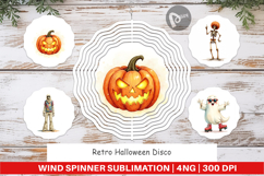 Wind Spinner Watercolor Retro Halloween Disco Product Image 1