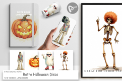 Digital Paper Watercolor Retro Halloween Disco Product Image 1