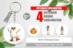 Keychain Watercolor Retro Halloween Disco Product Image 1