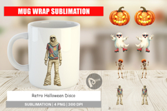 Mug Wrap Watercolor Retro Halloween Disco Product Image 1