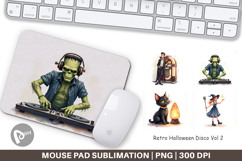 Mouse Pad Watercolor Retro Halloween Disco Product Image 1