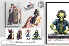 Digital Paper Watercolor Retro Halloween Disco Product Image 1