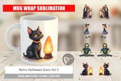 Mug Wrap Watercolor Retro Halloween Disco Product Image 1