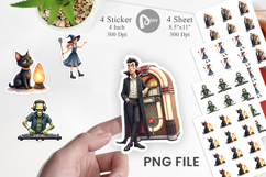 Sticker Watercolor Retro Halloween Disco Product Image 1