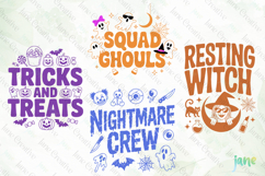 Retro Halloween Doodle SVG PNG Clipart Product Image 1