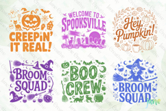 Retro Halloween Doodle SVG PNG Bundle Product Image 7