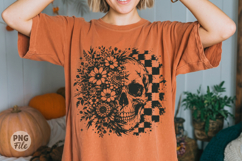 Retro Halloween Floral Skull Png,Halloween Graphic Print Product Image 1