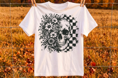 Retro Halloween Floral Skull Png,Halloween Graphic Print Product Image 2