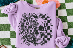 Retro Halloween Floral Skull Png,Halloween Graphic Print Product Image 3