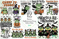Retro Halloween Frog SVG PNG Bundle Product Image 1