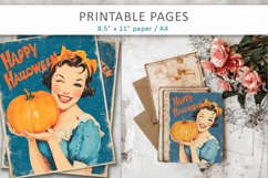 vintage pin-up halloween, junk journal Product Image 5