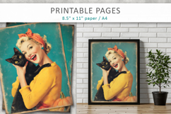 vintage junk journal pages, retro girls Product Image 6