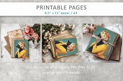vintage junk journal pages, retro girls Product Image 7