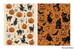 Retro Halloween Witch &amp; Pumpkin Scrapbook Pages Vintage Product Image 2