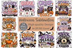 Retro Halloween PNG Bundle, Spooky Sublimation Design Product Image 1