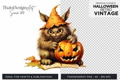Retro Halloween Clipart PNG for sublimation Product Image 1