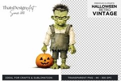 Retro Halloween Clipart PNG for sublimation Product Image 1