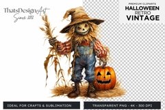 Retro Halloween Clipart PNG for sublimation Product Image 1