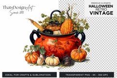 Retro Halloween Clipart PNG for sublimation Product Image 1