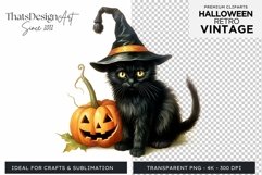 Retro Halloween Clipart PNG for sublimation Product Image 1