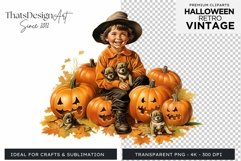 Retro Halloween Clipart PNG for sublimation Product Image 1