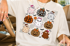 Retro Halloween PNG, Cute Ghost &amp; Pumpkin Sublimation Product Image 2